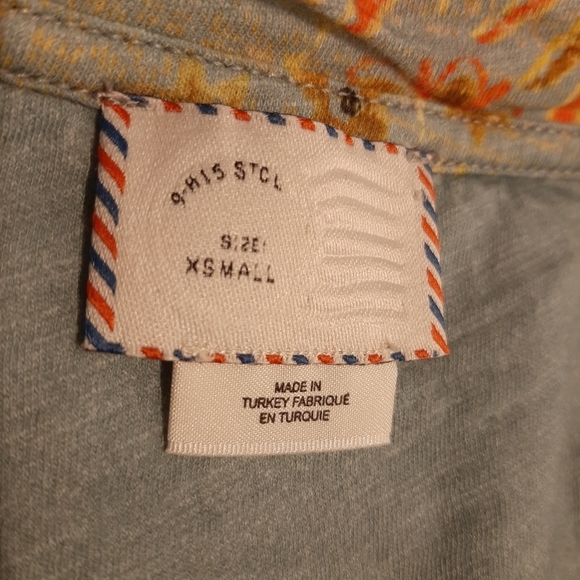 💠Anthropologie POSTMARK Paisley Top Boho Patchwork Short Sleeve Tshirt Size XS - Picture 12 of 13